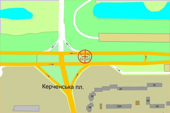 Схема рекламной плоскости по адресу Ватутина проспект (разд. с пр.Маяковского)