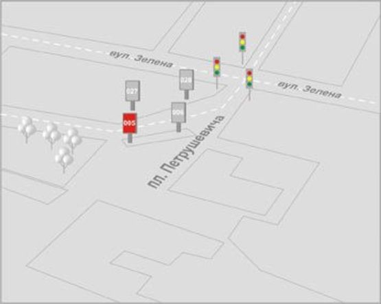 Схема рекламной плоскости по адресу Петрушевича пл., 3