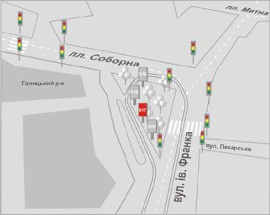 Схема рекламної площини за адресою Соборна пл.