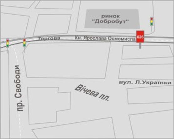 Схема рекламной плоскости по адресу Торгова вул., 11