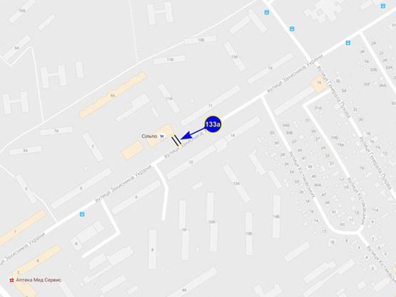 Схема рекламной плоскости по адресу ул. Одинцова 9 (сторона А)