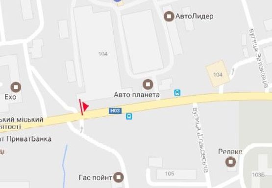 Схема рекламної площини за адресою Чудновская ул., 104