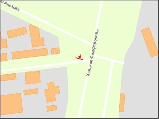 Схема рекламной плоскости по адресу тр. Харьків-Сімферополь - вул.Олексія Поради, ст.А