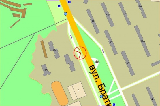 Схема рекламной плоскости по адресу Братиславская,7(зеленая зона)