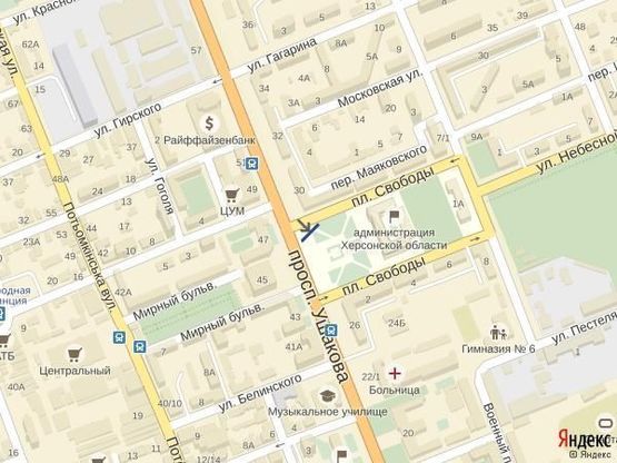 Схема рекламной плоскости по адресу Ул. Ушакова (р-н пл. Свободы)
