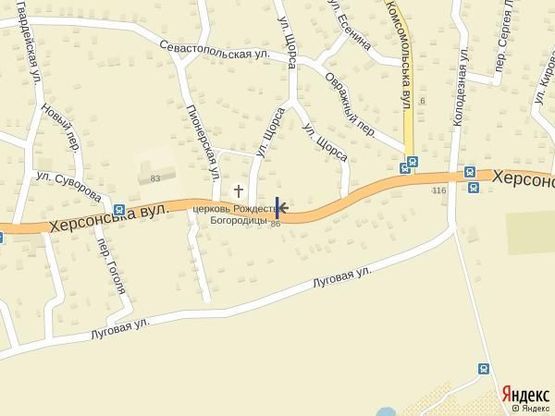 Схема рекламної площини за адресою Киндийское (въезд в Херсон)