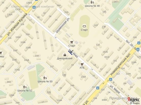 Схема рекламной плоскости по адресу Ул.Мира (Днепровский рынок)