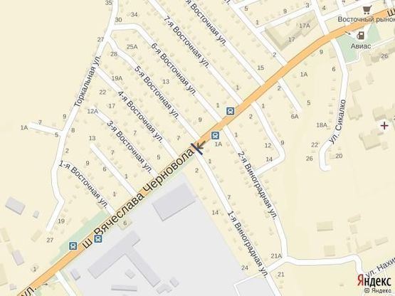 Схема рекламной плоскости по адресу Киндийское шоссе (р-н Ул.Виноградная)