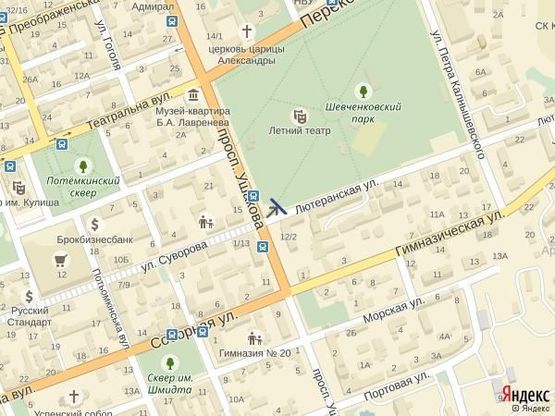 Схема рекламной плоскости по адресу Пр.Ушакова и ул.Лютеранская(Кирова)