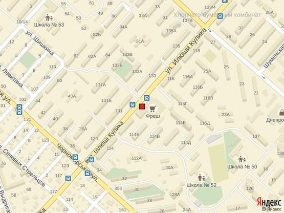 Схема рекламной плоскости по адресу Ул.И.Кулика,114