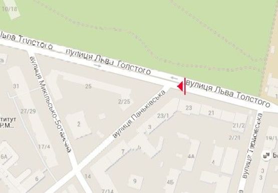 Схема рекламной плоскости по адресу Льва Толстого ул., 23, на разделителе (BackLit)