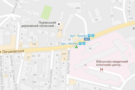 Схема рекламной плоскости по адресу Личаківська вул., 28