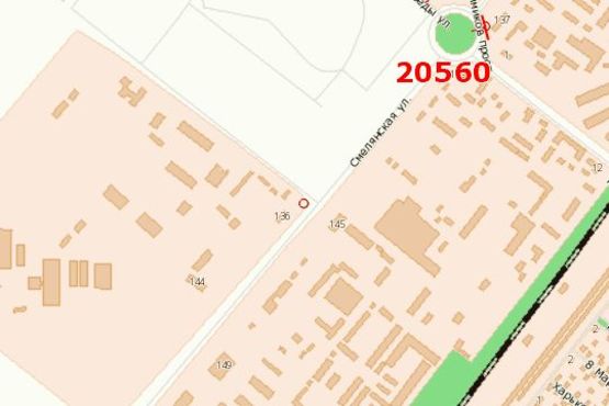 Схема рекламной плоскости по адресу Смілянська вул. - Хіміків просп.