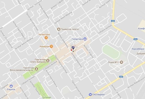 Схема рекламної площини за адресою ул. Соборная (ул.Ленина), 28/40, на стене здания, район ТЦ «Мега» и «Галактика» (нижняя призма)