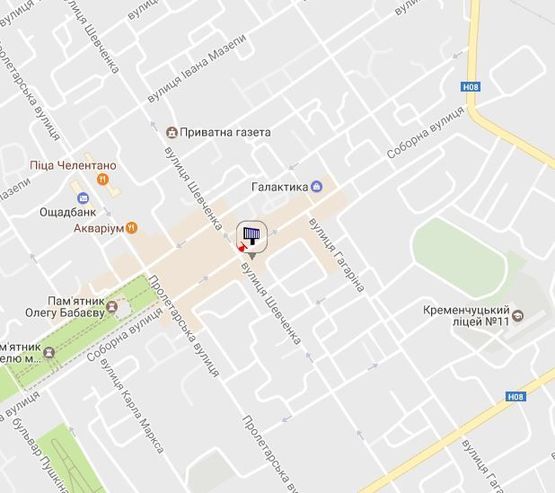 Схема рекламної площини за адресою просп. Свободы (ул.60л.Октября), 8а, перекр. с ул. Троицкой (Красина) и ул. Хорольской, возле Электростанции, напротив супермаркета «АТБ»