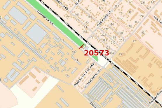 Схема рекламной плоскости по адресу Одеська вул. - Грушевського вул.