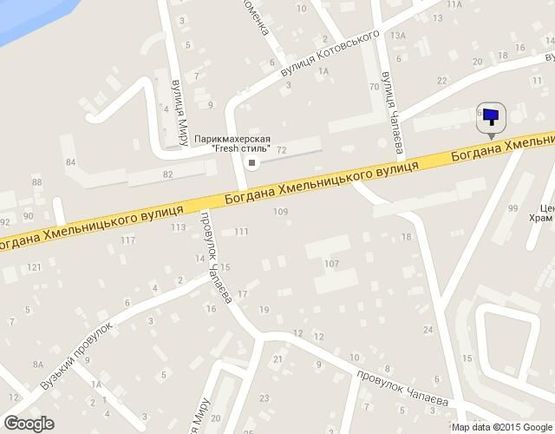 Схема рекламной плоскости по адресу вул. Богдана-Хмельницького (напротив магазина "Теремок")
