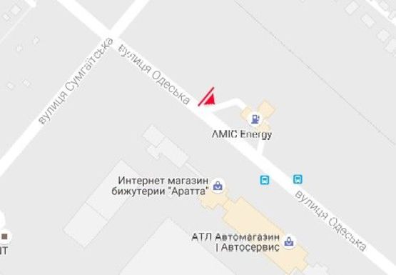 Схема рекламной плоскости по адресу Одесcкая ул. - Сумгаитская ул.