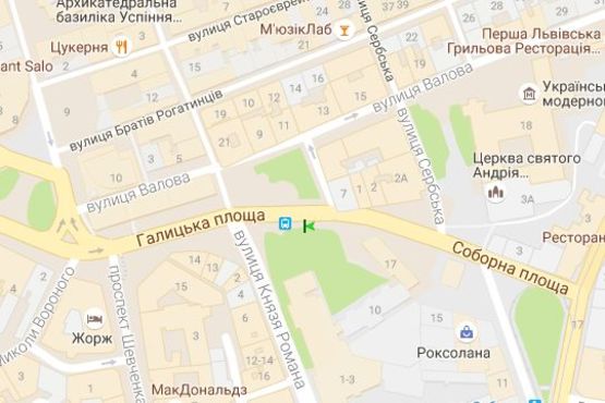 Схема рекламної площини за адресою Галицька пл. - Соборна пл. - Князя Романа вул.