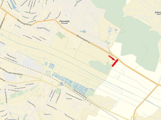 Схема рекламної площини за адресою Выезд из города со стороны Винницы, Киева