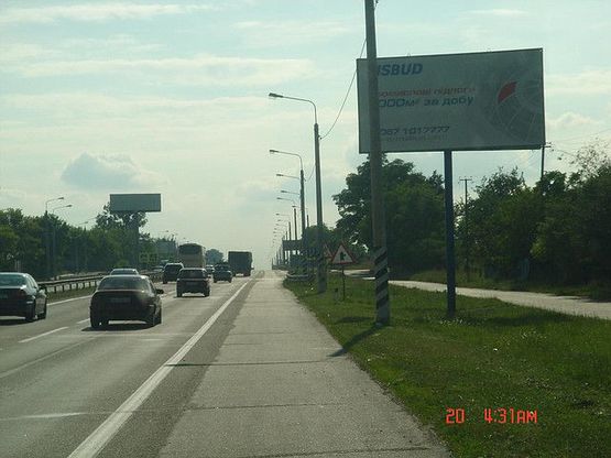 Схема рекламной плоскости по адресу М-06 Киев-Житомир 29 км 600 м