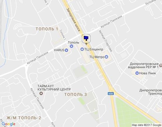 Схема рекламной плоскости по адресу Запорожское шоссе - "ЭПИЦЕНТР", от ул.Паникахи в сторону "МЕТРО", сторона А