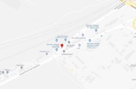 Схема рекламной плоскости по адресу Вишневе, ул.В.Черновола,возле ГАЗ заправки, перед светофором