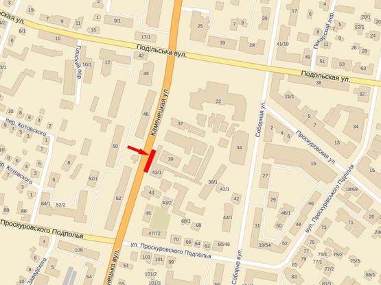 Схема рекламної площини за адресою Каменецкая ул., 39, центр города, возле ТЦ "Либидь Плаза"