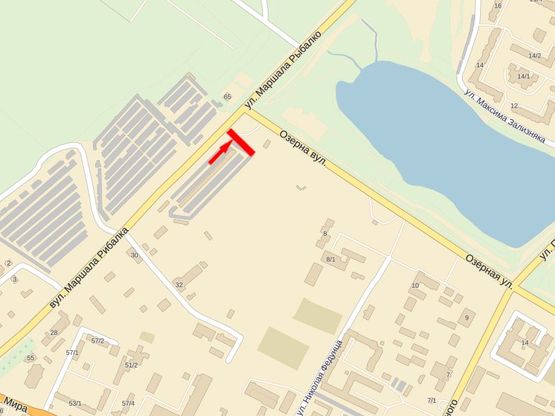 Схема рекламної площини за адресою Рибалко М. ул., элитный массив