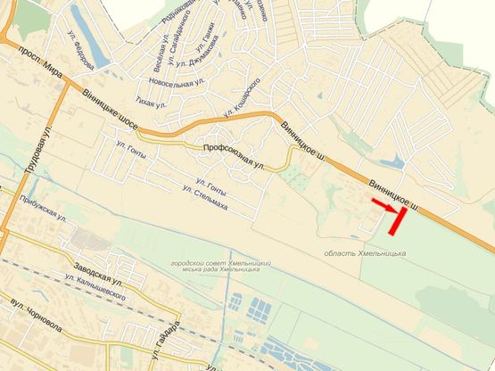 Схема рекламної площини за адресою Выезд на Винницу