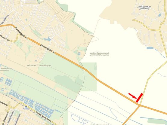 Схема рекламной плоскости по адресу Объездная, выезд из города, Давыдковский перекресток