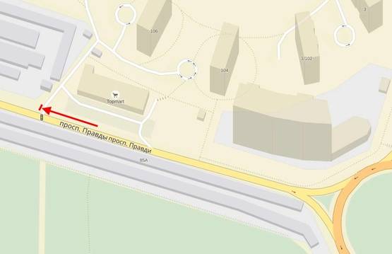 Схема рекламной плоскости по адресу Правди пр., 110