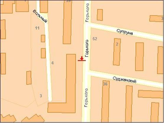 Схема рекламної площини за адресою ул.Горького