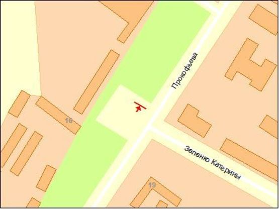 Схема рекламної площини за адресою ул. Прокофьева-Зеленко