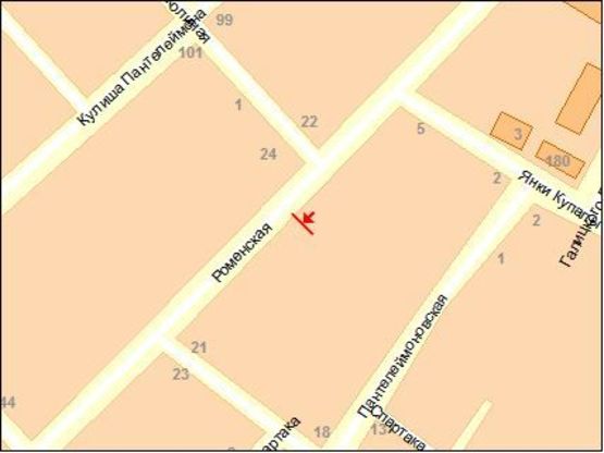 Схема рекламной плоскости по адресу ул. Роменская