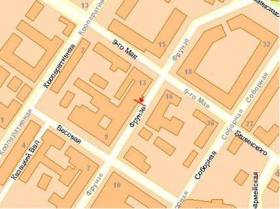 Схема рекламной плоскости по адресу ул. Воскресенская (почта)