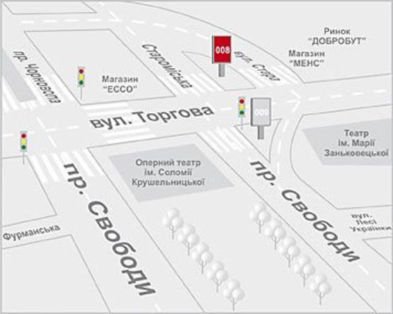 Схема рекламної площини за адресою Торгова вул. - Стара вул.