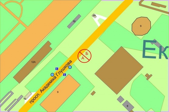 Схема рекламной плоскости по адресу Глушкова проспект, 9