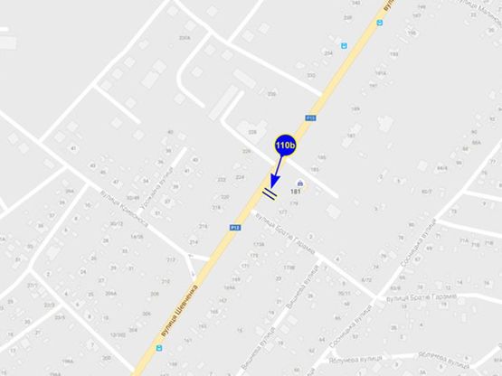 Схема рекламной плоскости по адресу ул. Шевченко 187 (сторона Б)