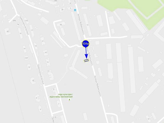 Схема рекламної площини за адресою ул. Жабинского 2б (сторона А)