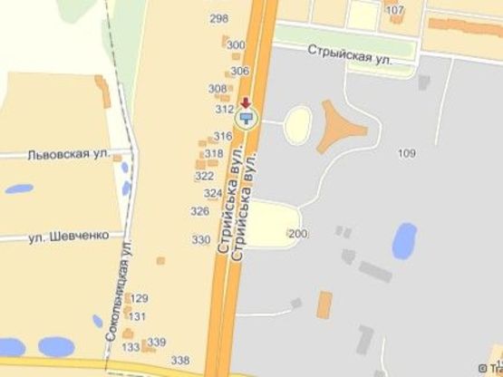 Схема рекламной плоскости по адресу вул.Стрийська 179, біля іподрому, зі Львова