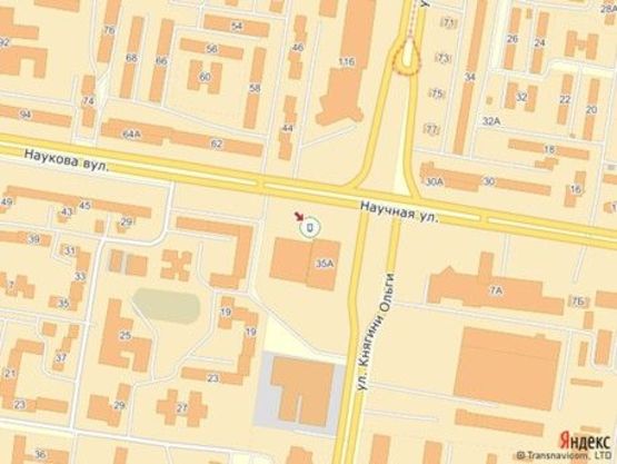 Схема рекламной плоскости по адресу вул.Наукова 35, маг.Ельдорадо,1 правий