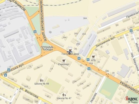 Схема рекламної площини за адресою Николаевское шоссе (ост.Железнодорожная)