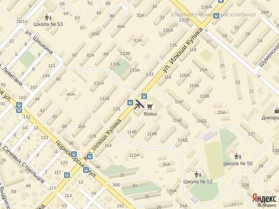 Схема рекламной плоскости по адресу Ул.И.Кулика,114