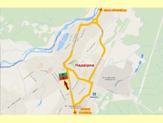 Схема рекламної площини за адресою вул.Соборна біля райавтодору нижній