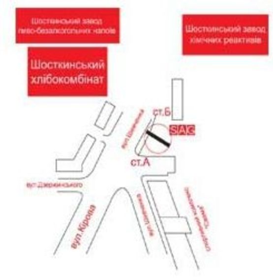 Схема рекламной плоскости по адресу ул.Шевченко,14