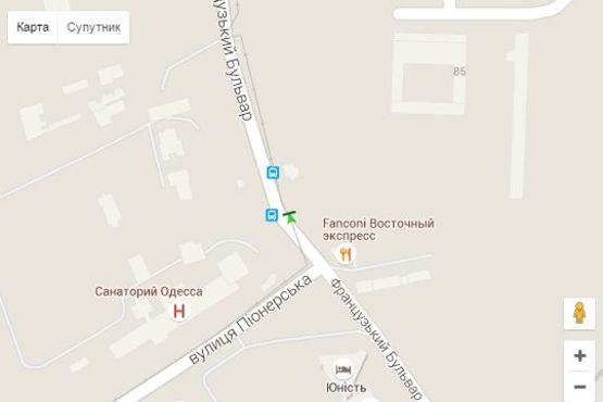 Схема рекламної площини за адресою Французський бульв. - Піонерська вул. (№1)