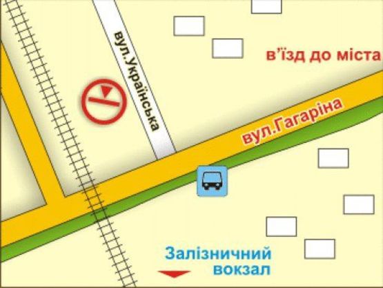 Схема рекламной плоскости по адресу м. Ужгород, вул. Гагаріна – Українська
