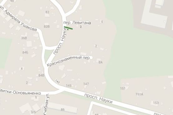 Схема рекламной плоскости по адресу Науки просп. - Левітана вул. (в напр. Московської пл. )