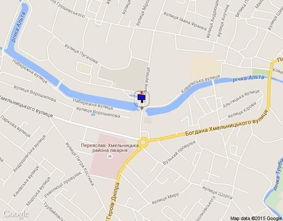 Схема рекламной плоскости по адресу вул. Шкільна прибережна зона р.Альта